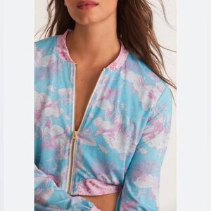 LoveShackFancy x Hurley Under the Sea Cropped Bomber Jacket